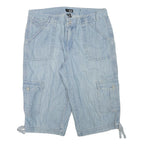 ANA Womens Light Blue Cargo Cotton Blend Shorts XL W33 Casual Summer Wear