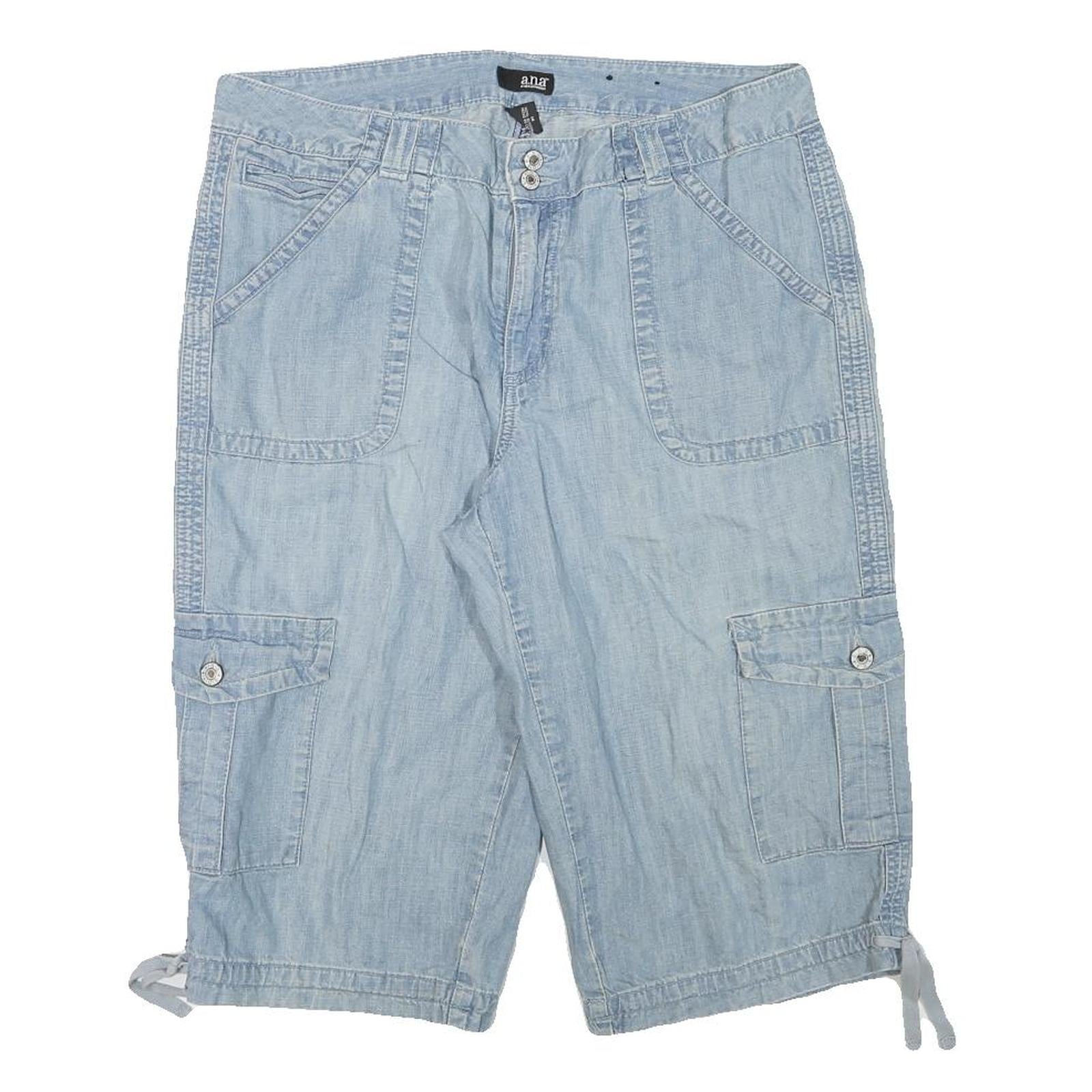 ANA Womens Light Blue Cargo Cotton Blend Shorts XL W33 Casual Summer Wear