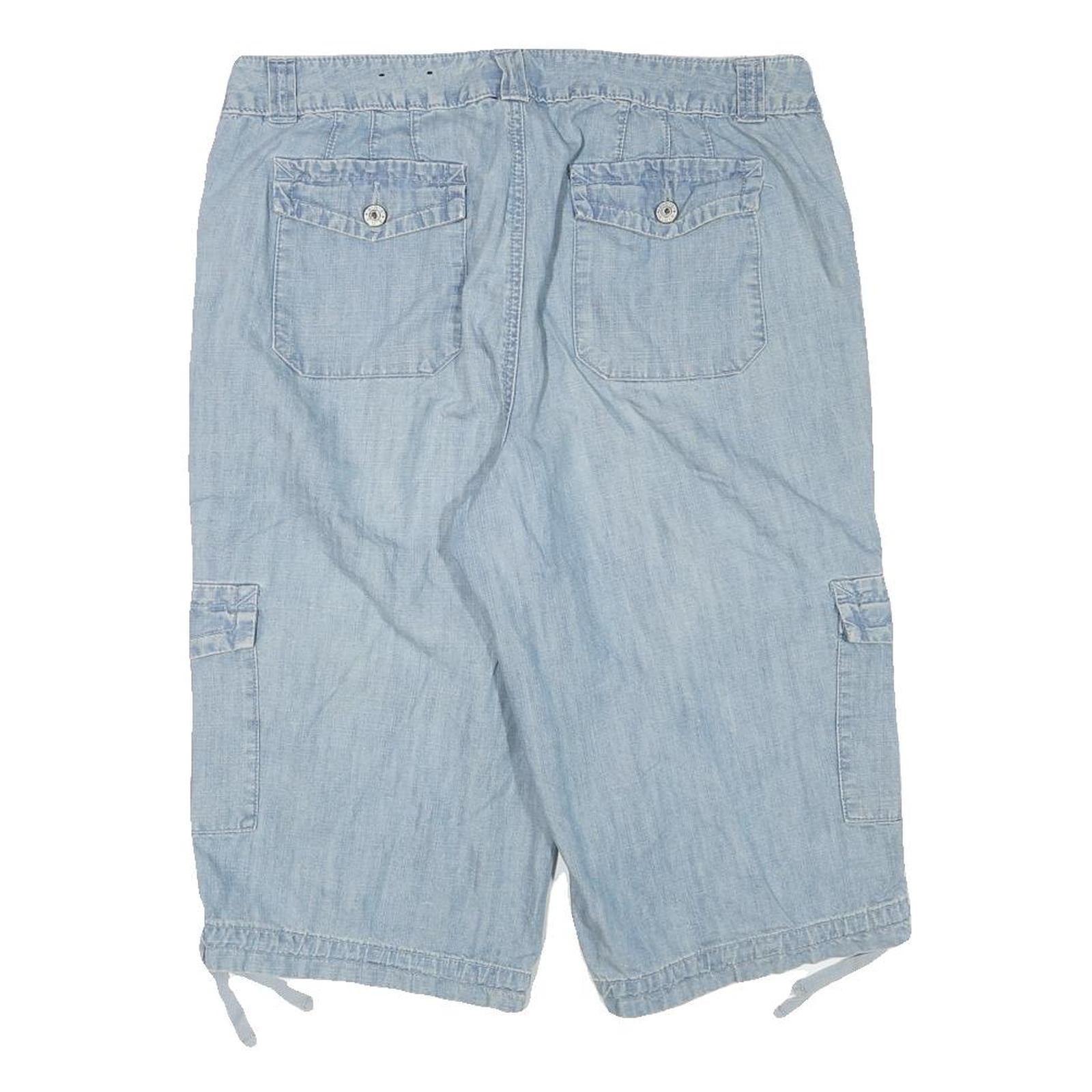 ANA Womens Light Blue Cargo Cotton Blend Shorts XL W33 Casual Summer Wear