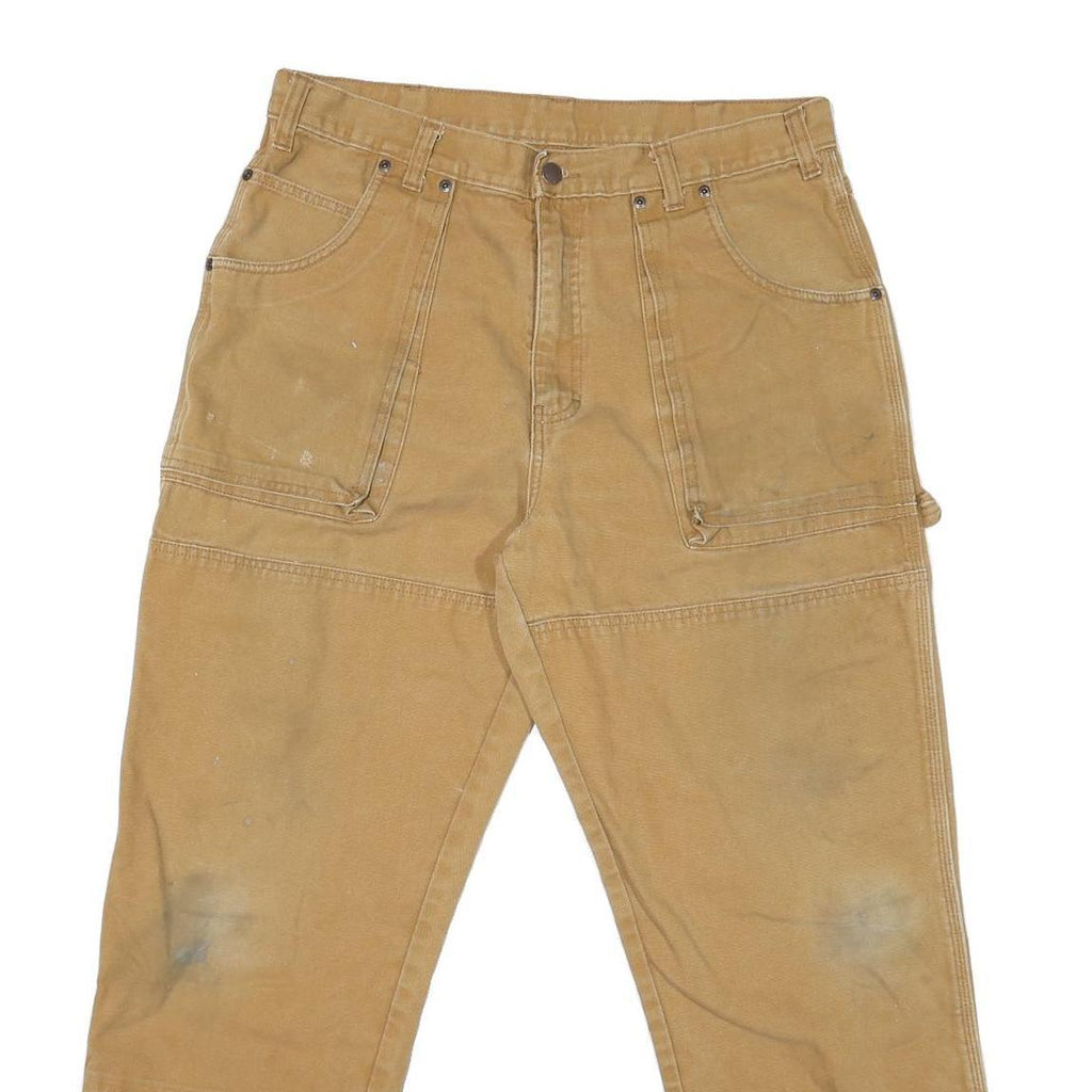 DICKIES Mens Regular Fit Beige Workwear Cotton Blend Jeans W34 L28 Durable Zip