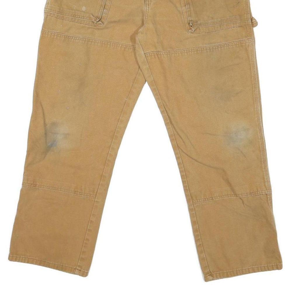 DICKIES Mens Regular Fit Beige Workwear Cotton Blend Jeans W34 L28 Durable Zip