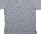 CALVIN KLEIN Mens Grey Stripe Short Sleeve Polo Shirt S Polyester Comfortable