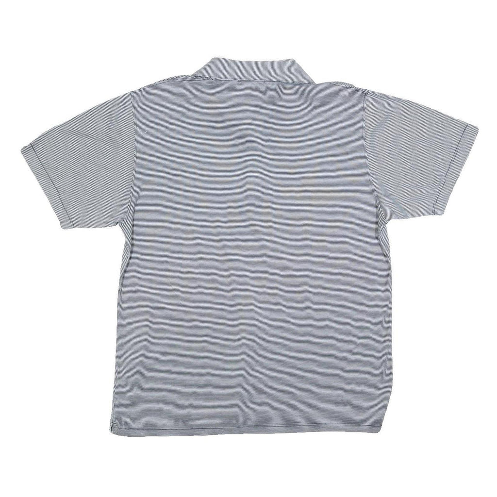 CALVIN KLEIN Mens Grey Stripe Short Sleeve Polo Shirt S Polyester Comfortable