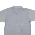 CALVIN KLEIN Mens Grey Stripe Short Sleeve Polo Shirt S Polyester Comfortable