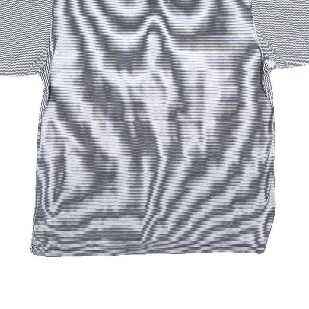 CALVIN KLEIN Mens Grey Stripe Short Sleeve Polo Shirt S Polyester Comfortable