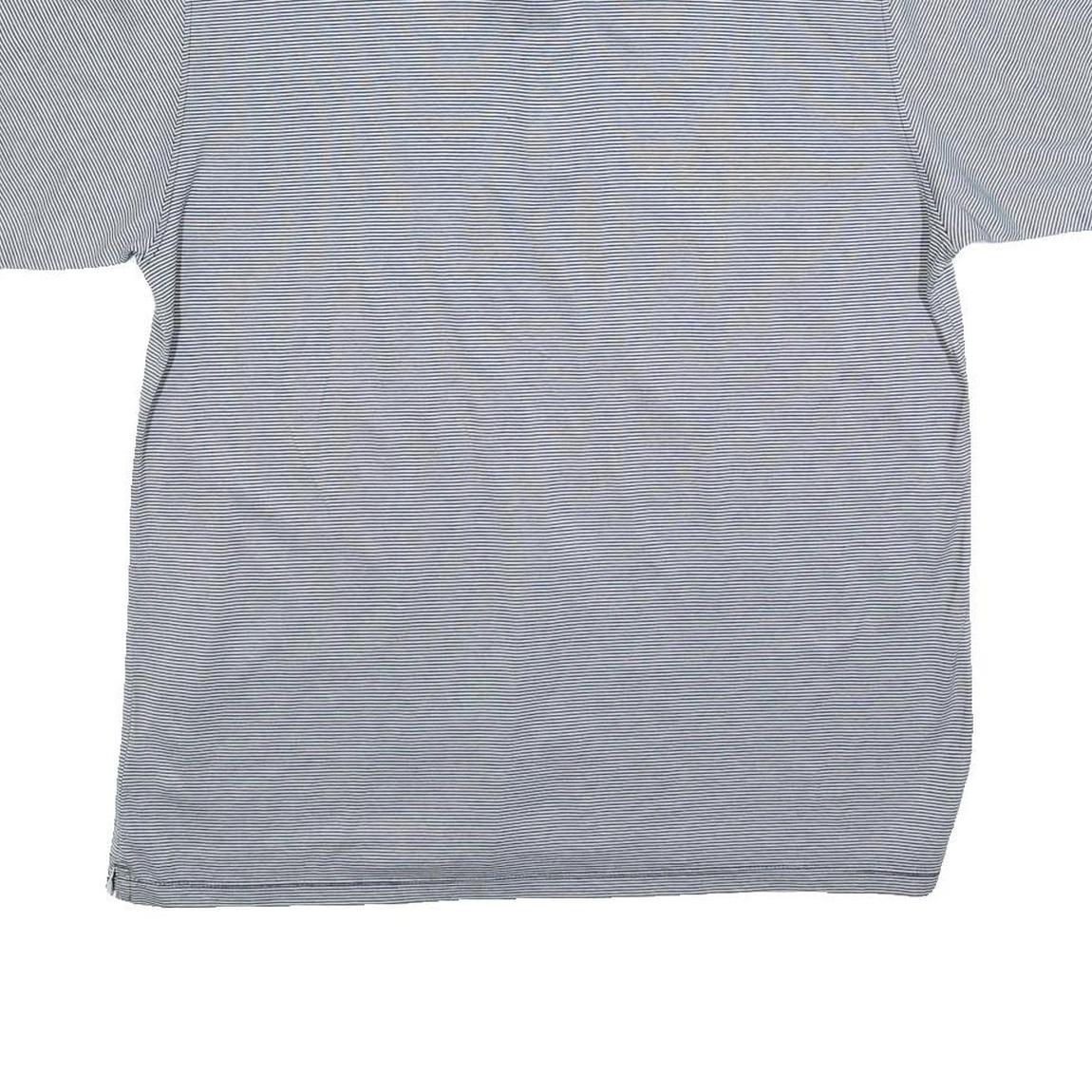 CALVIN KLEIN Mens Grey Stripe Short Sleeve Polo Shirt S Polyester Comfortable