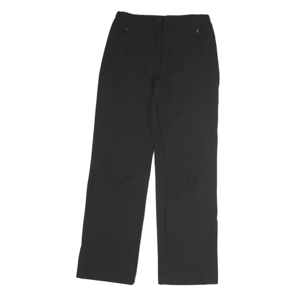 ODLO Womens Black Regular Fit Straight Leg Cotton Blend Trousers W28 L29 Casual