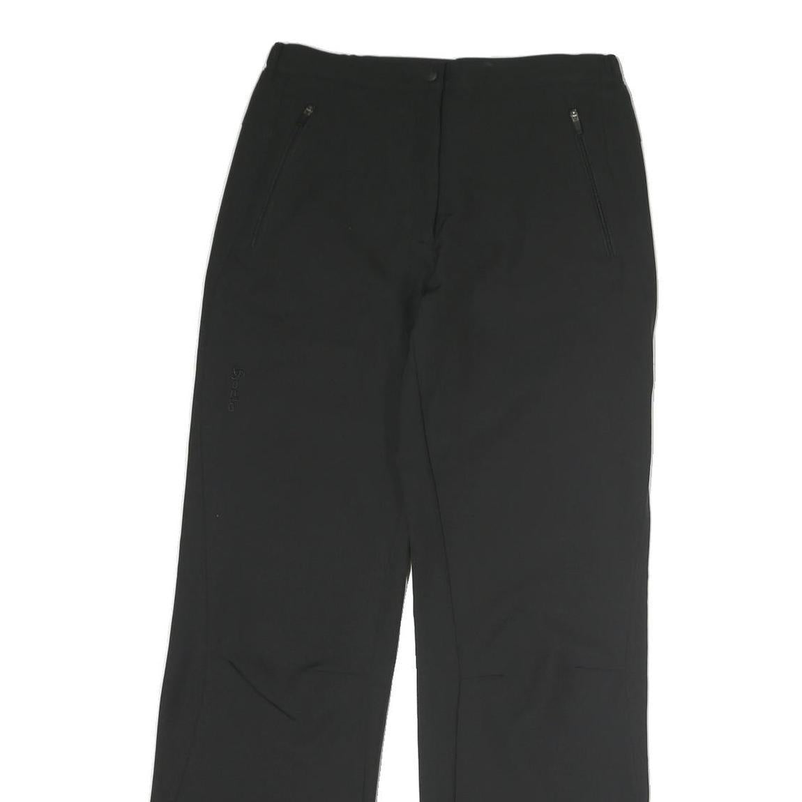 ODLO Womens Black Regular Fit Straight Leg Cotton Blend Trousers W28 L29 Casual
