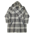CIRSTEIN Womens Overcoat Coat White Knit Wool Check L