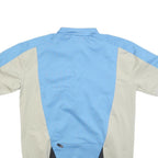 JACK WOLFSKIN Mens Blue & Beige Cycling T-Shirt M Short Sleeve 1/4 Zip Polyester