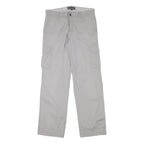 BIAGGINI Mens Cotton Blend Grey Regular Straight Cargo Trousers W32 L32 Casual