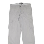 BIAGGINI Mens Cotton Blend Grey Regular Straight Cargo Trousers W32 L32 Casual
