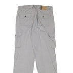 BIAGGINI Mens Cotton Blend Grey Regular Straight Cargo Trousers W32 L32 Casual