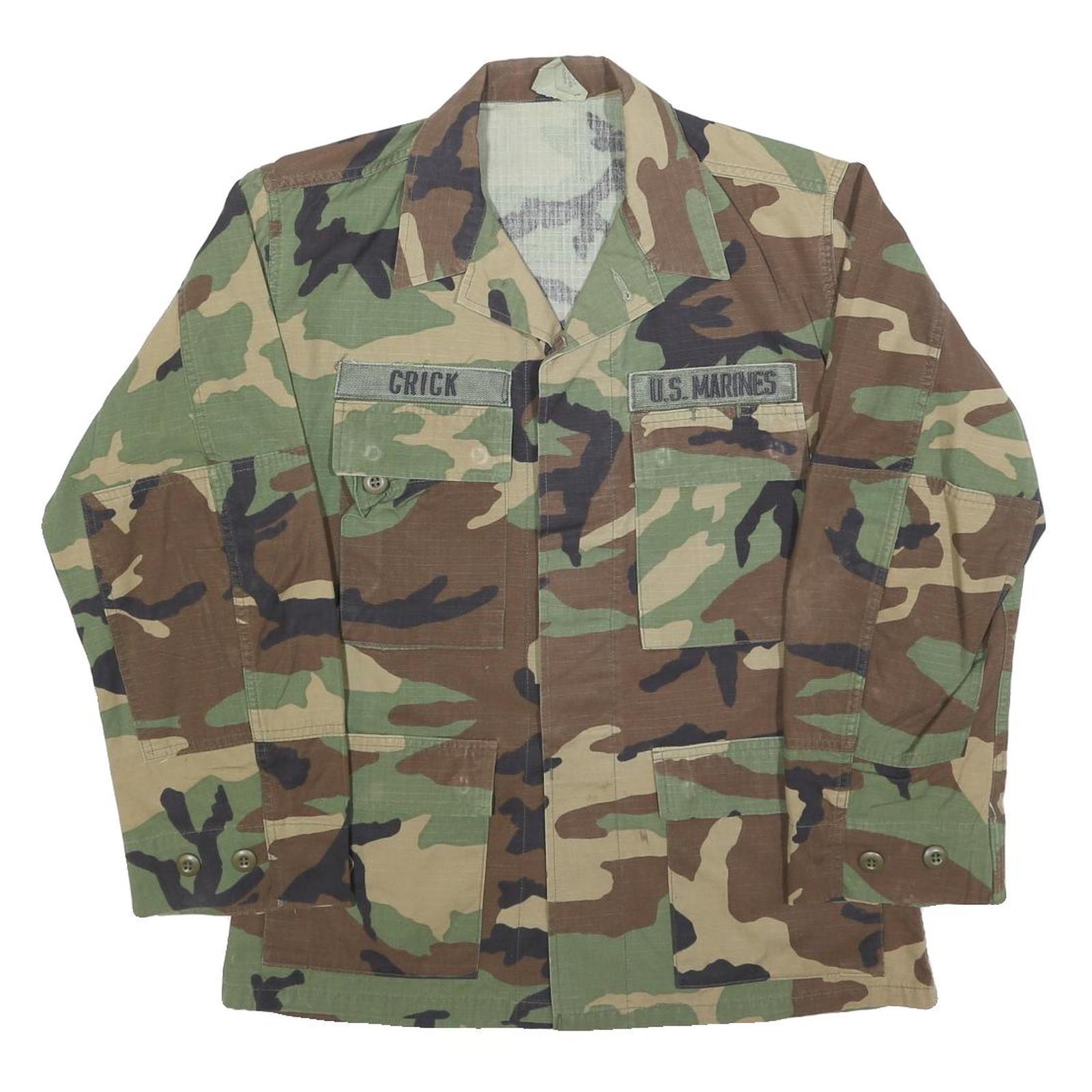 Mens Camouflage Military Cotton Button Jacket S Plain Tactical Field Wear