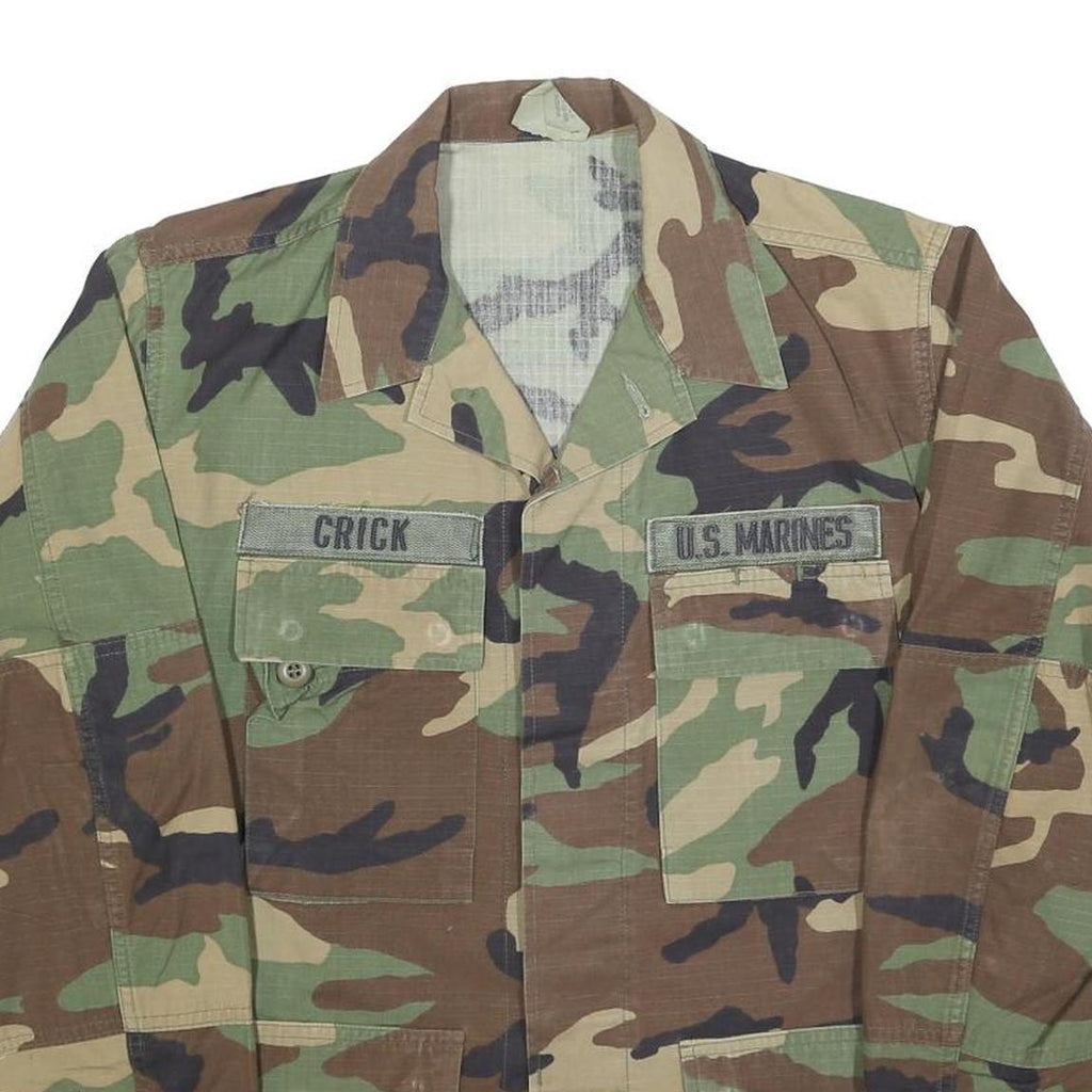 Mens Camouflage Military Cotton Button Jacket S Plain Tactical Field Wear