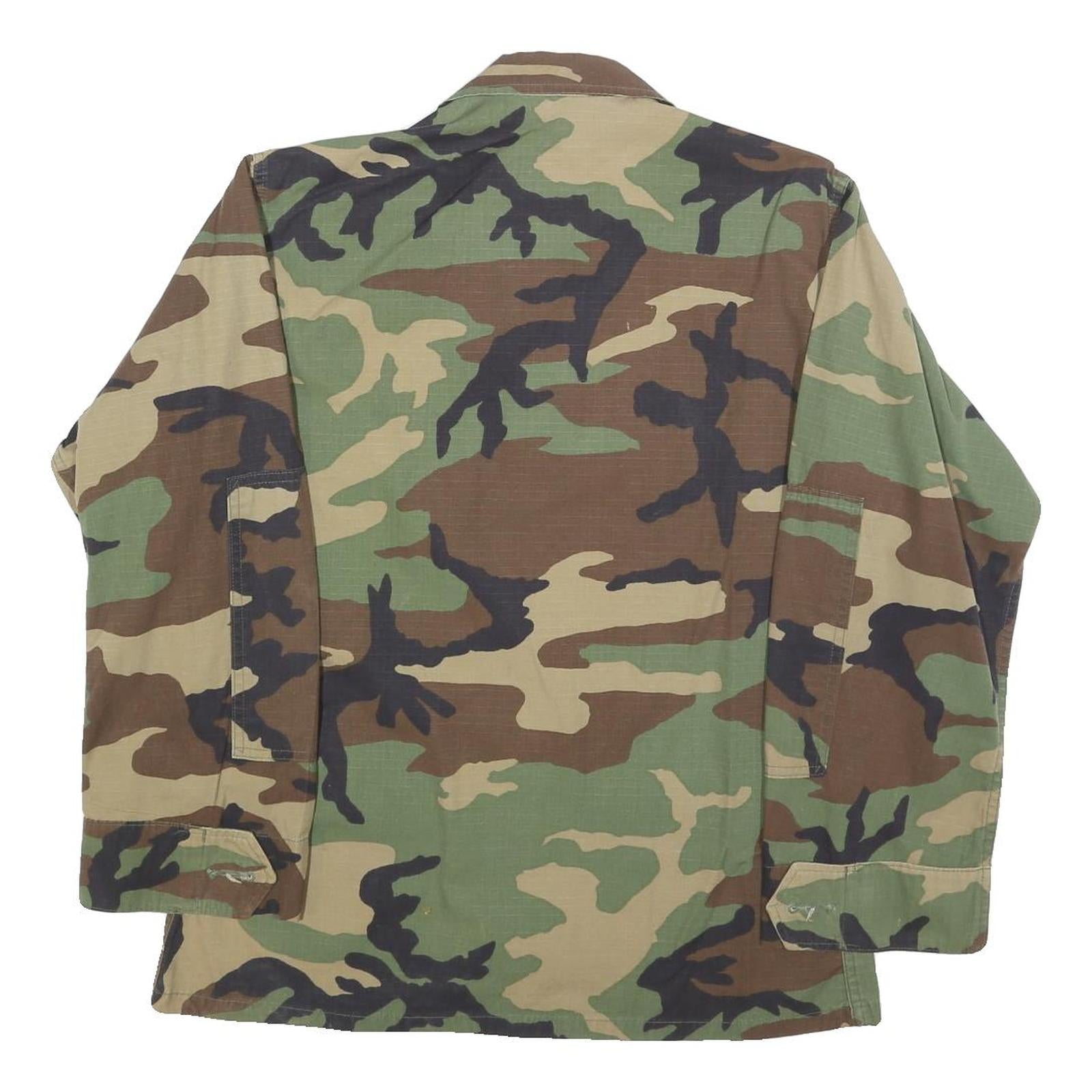 Mens Camouflage Military Cotton Button Jacket S Plain Tactical Field Wear