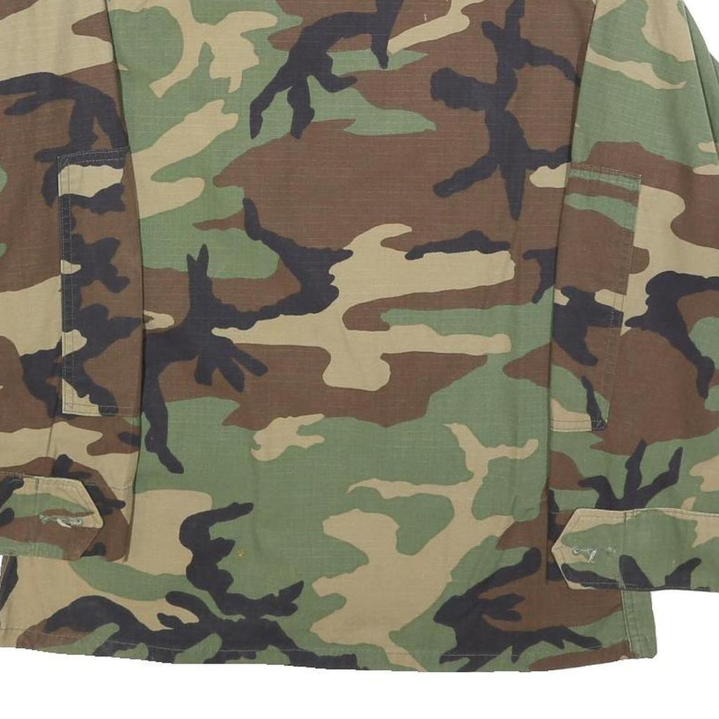 Mens Camouflage Military Cotton Button Jacket S Plain Tactical Field Wear