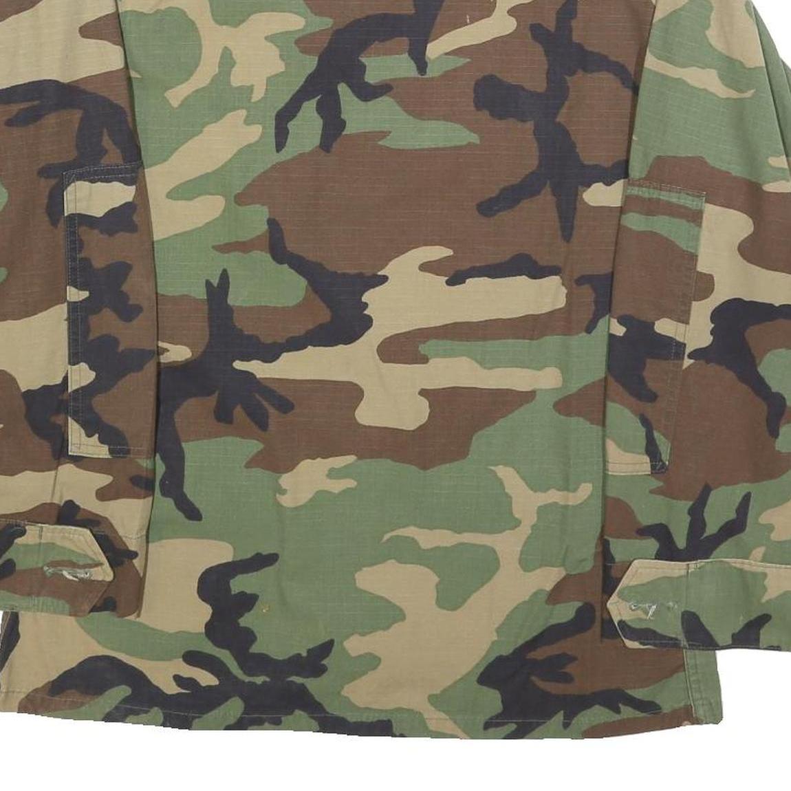 Mens Camouflage Military Cotton Button Jacket S Plain Tactical Field Wear
