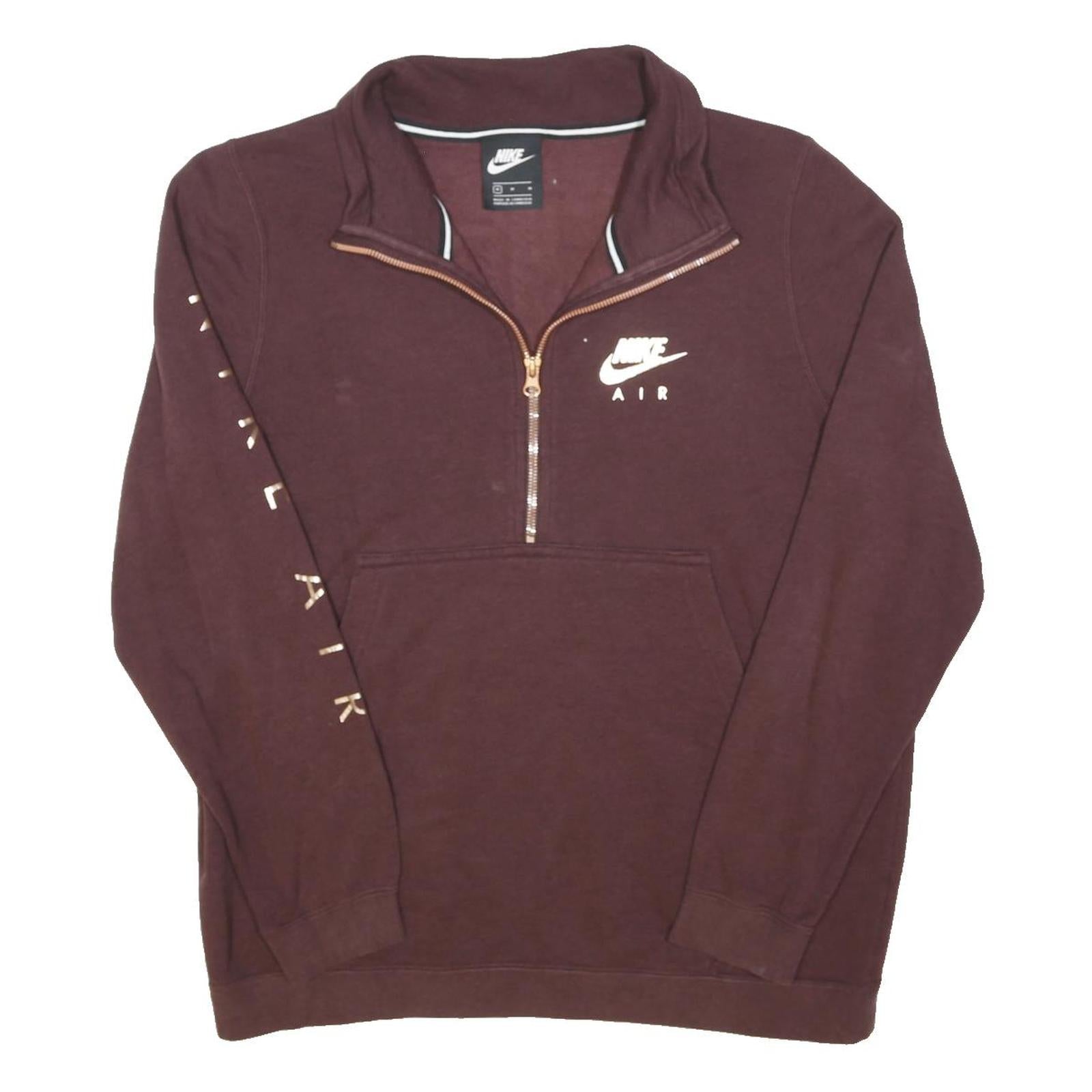 NIKE Womens Maroon Air Zip Jacket M Cotton Blend Casual Sportswear