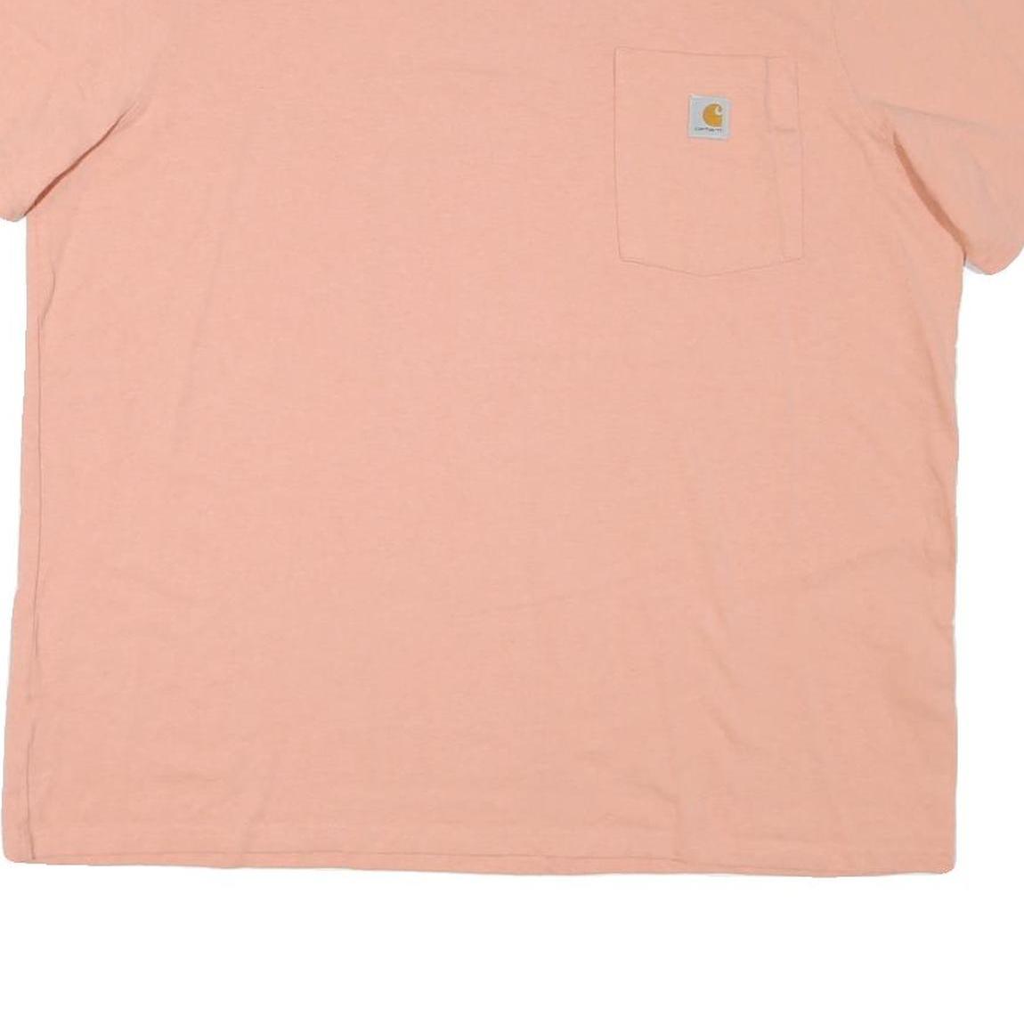 CARHARTT Womens Pink T-Shirt 2XL Short Sleeve Crew Neck Pocket Logo Cotton Blend