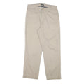 NAUTICA Mens Regular Fit Beige Cotton Blend Zip Trousers W34 L30 Classic Casual