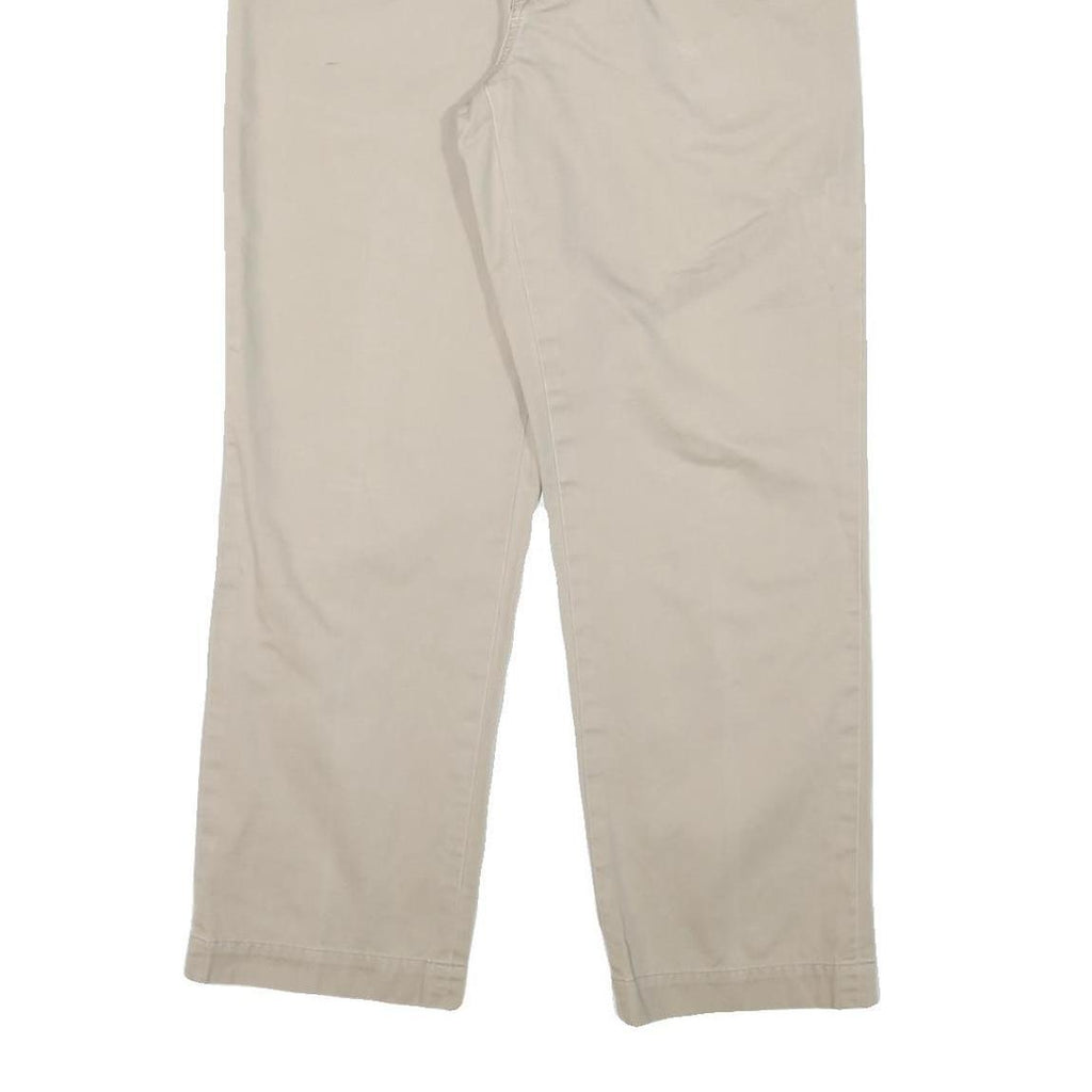 NAUTICA Mens Regular Fit Beige Cotton Blend Zip Trousers W34 L30 Classic Casual