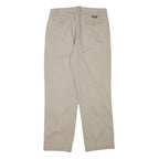 NAUTICA Mens Regular Fit Beige Cotton Blend Zip Trousers W34 L30 Classic Casual