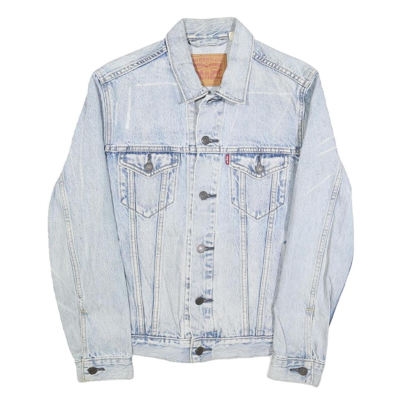 LEVI'S Mens Blue Denim Button Jacket S Cotton Classic Casual Vintage Style