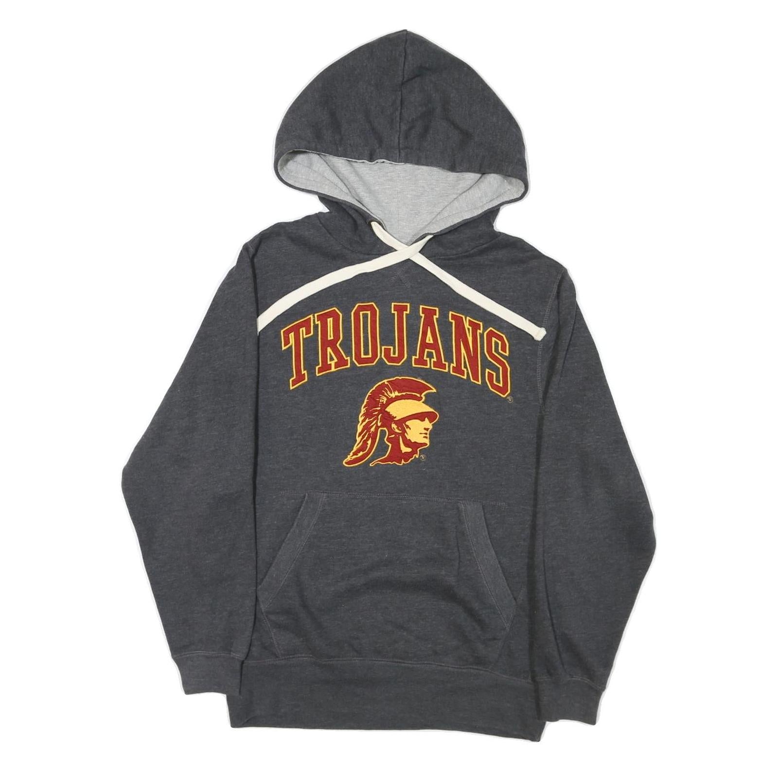 JONES & MITCHELL Mens Grey Trojans Pullover Hoodie S Cotton Blend Casual Wear