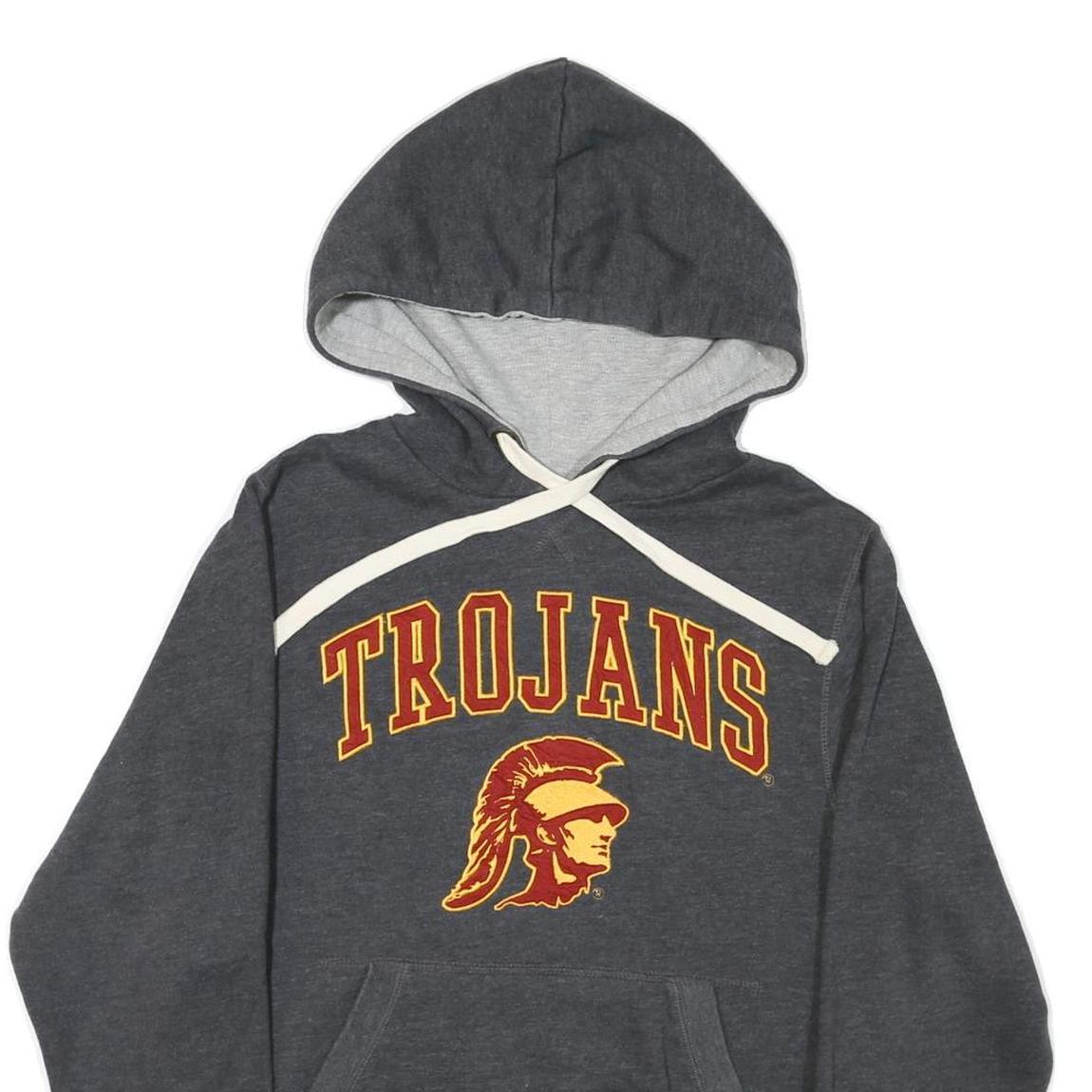 JONES & MITCHELL Mens Grey Trojans Pullover Hoodie S Cotton Blend Casual Wear