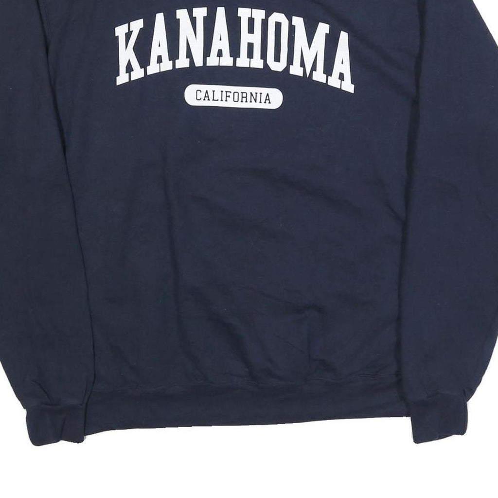 CHAMPION Mens Navy Blue Kanahoma California Crew Neck L Sweatshirt Cotton Blend