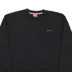 SLAZENGER Mens Black Sweatshirt XL Crew Neck Cotton Blend Pullover Casual
