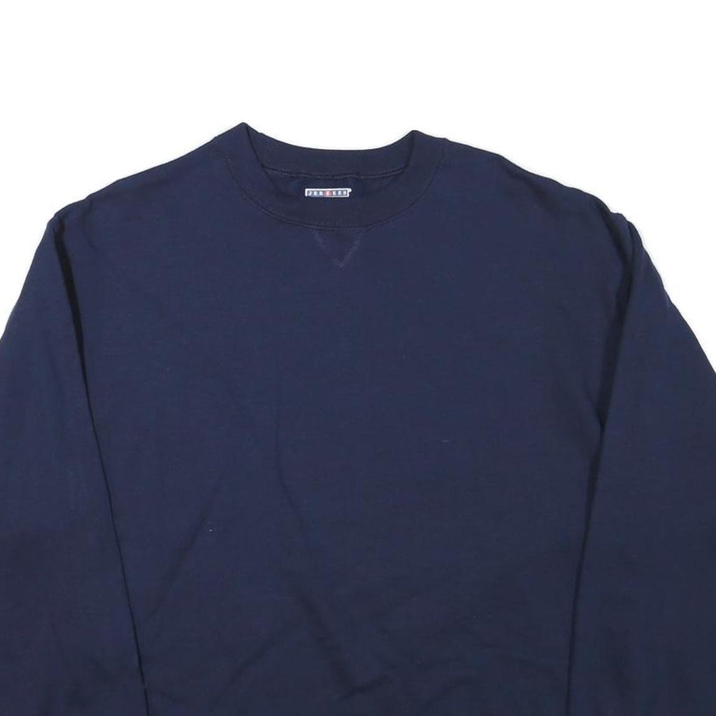 JERZEES Mens Navy Blue Crew Neck M Plain Casual Sweatshirt Cotton Blend