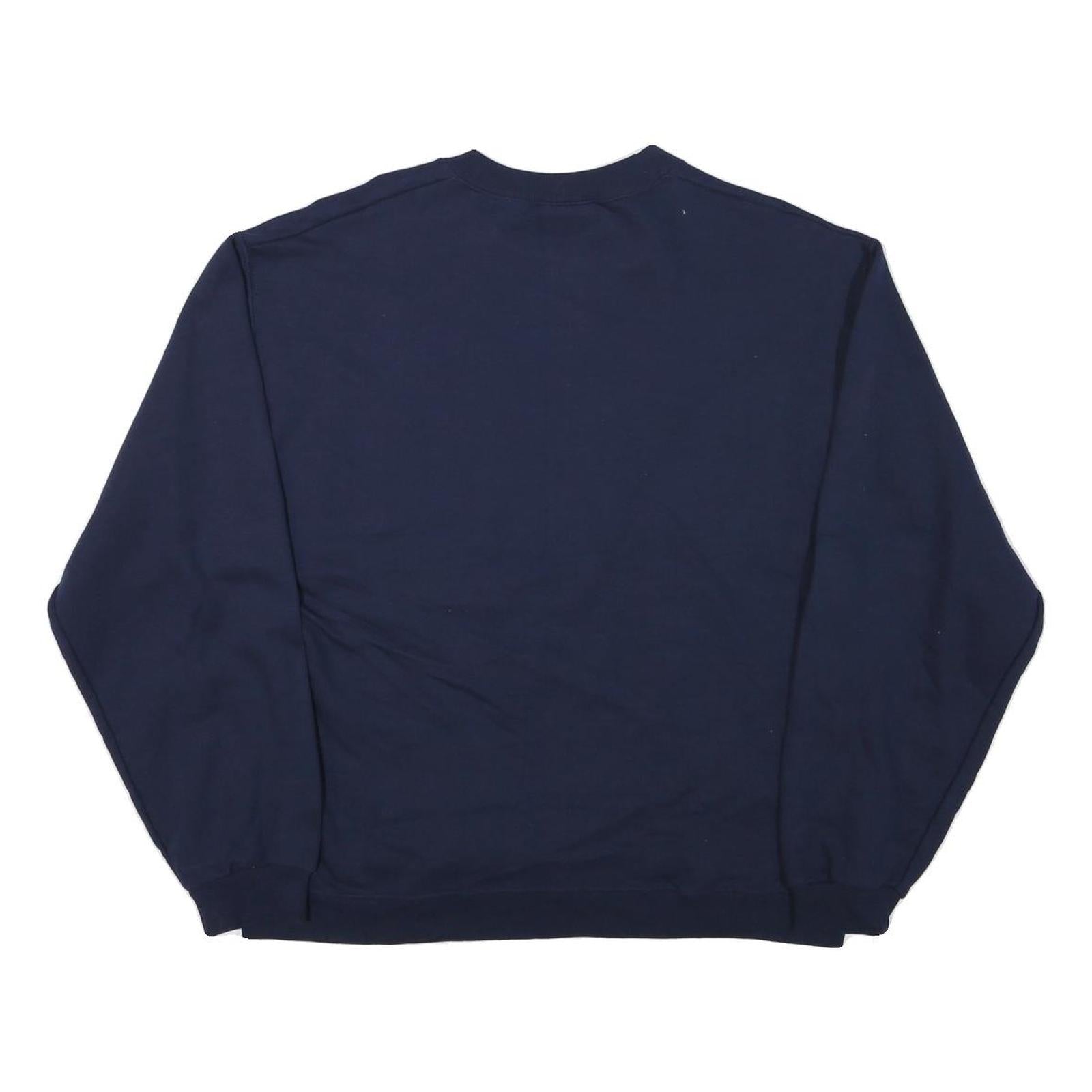 JERZEES Mens Navy Blue Crew Neck M Plain Casual Sweatshirt Cotton Blend