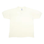 LOTTO Mens Cream Polo Shirt 2XL Cotton Blend Basic Short Sleeve Plain