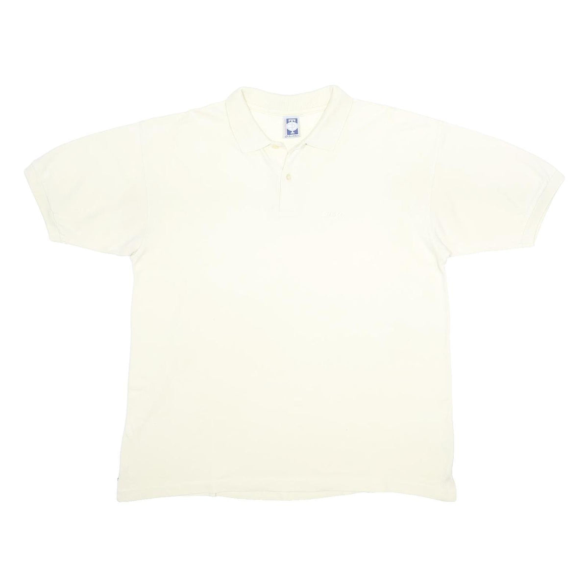 LOTTO Mens Cream Polo Shirt 2XL Cotton Blend Basic Short Sleeve Plain
