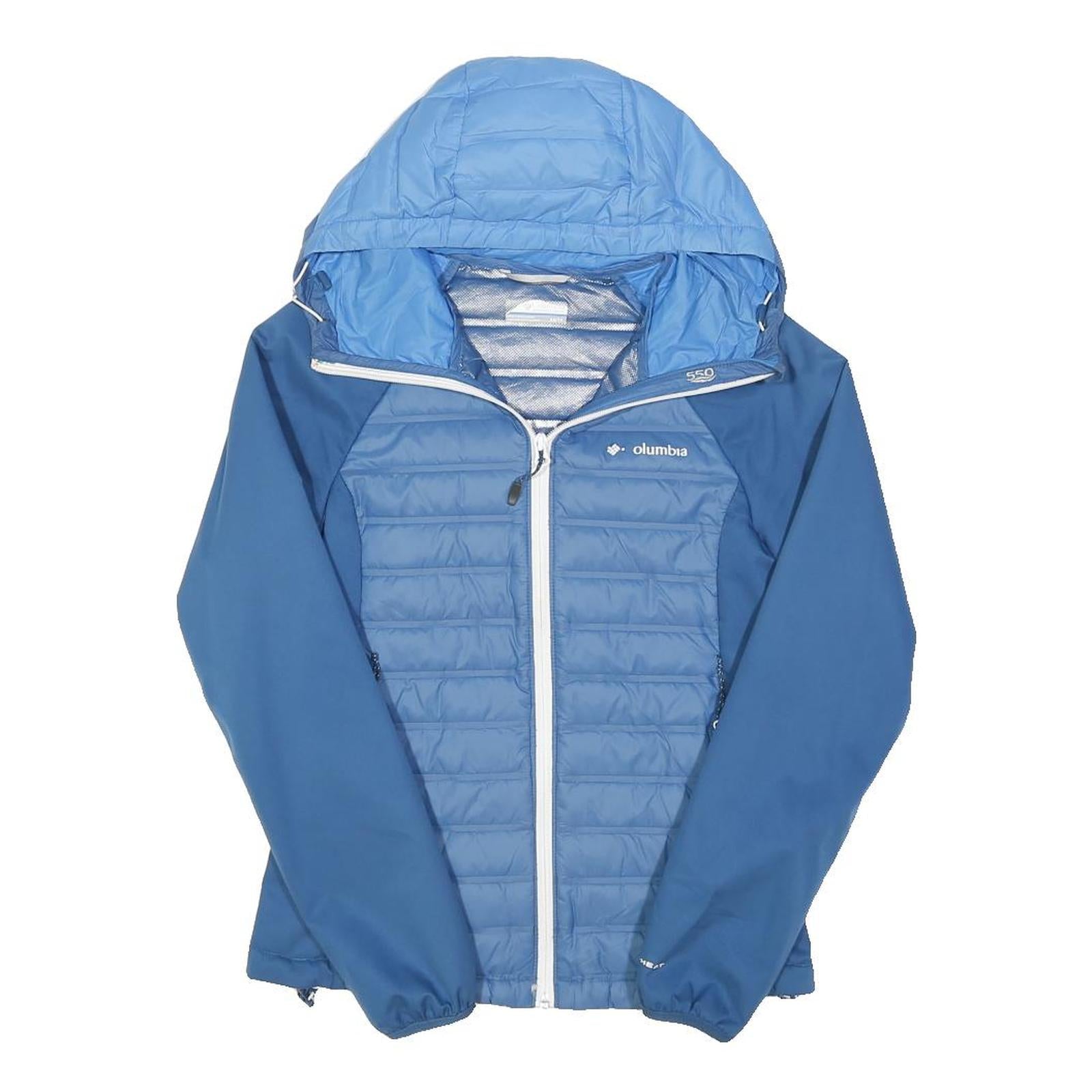 COLUMBIA Womens Blue Zip Jacket XS Polyamide Baffle Panel Hooded Lightweight