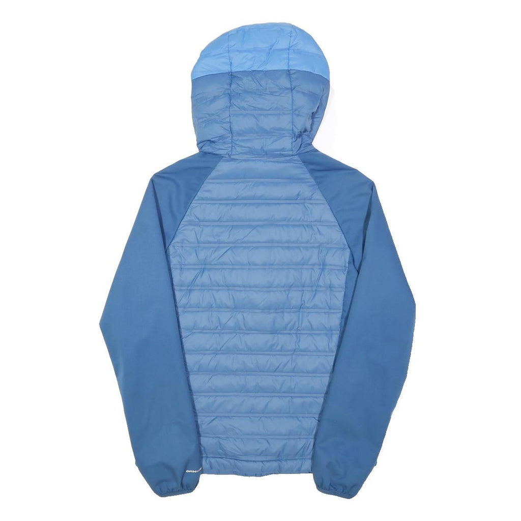 COLUMBIA Womens Blue Zip Jacket XS Polyamide Baffle Panel Hooded Lightweight