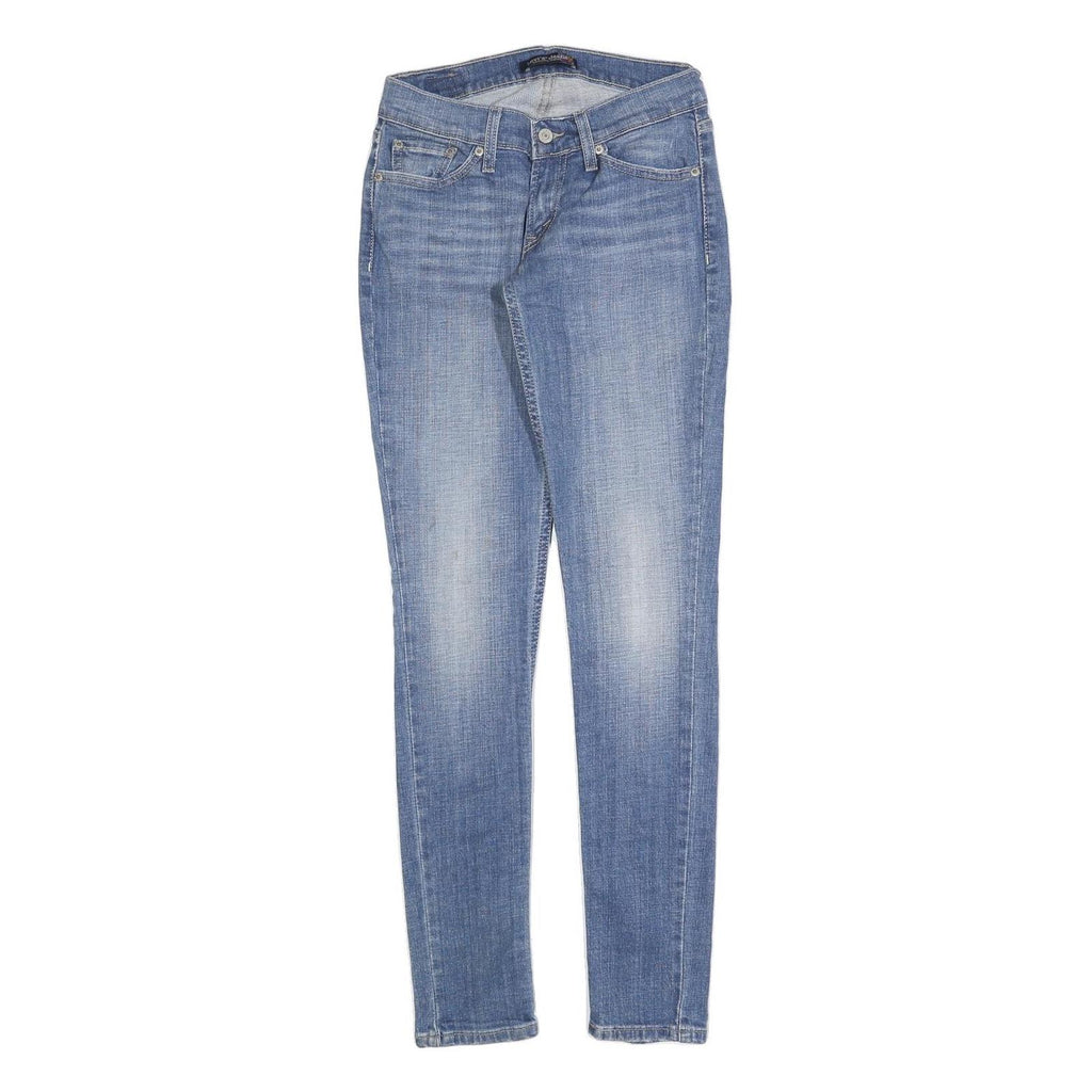 LEVI'S Womens Slim Blue Denim Light Zip Jeans W27 L32 Stretch Cotton Blend