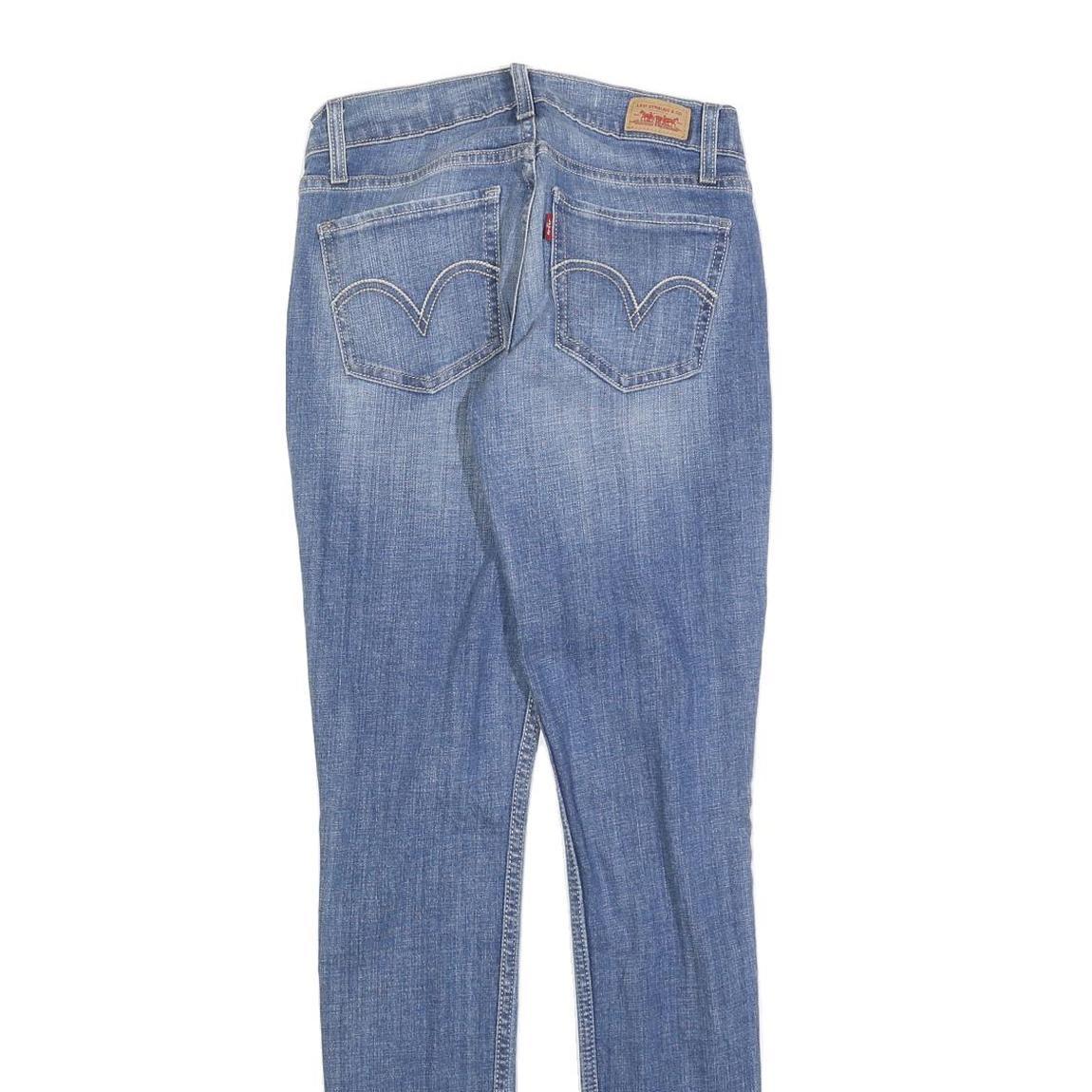 LEVI'S Womens Slim Blue Denim Light Zip Jeans W27 L32 Stretch Cotton Blend