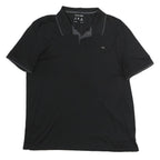CALVIN KLEIN Mens Black Short Sleeve Plain XL Polo Shirt Cotton CK Logo