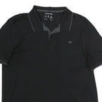 CALVIN KLEIN Mens Black Short Sleeve Plain XL Polo Shirt Cotton CK Logo