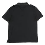 CALVIN KLEIN Mens Black Short Sleeve Plain XL Polo Shirt Cotton CK Logo