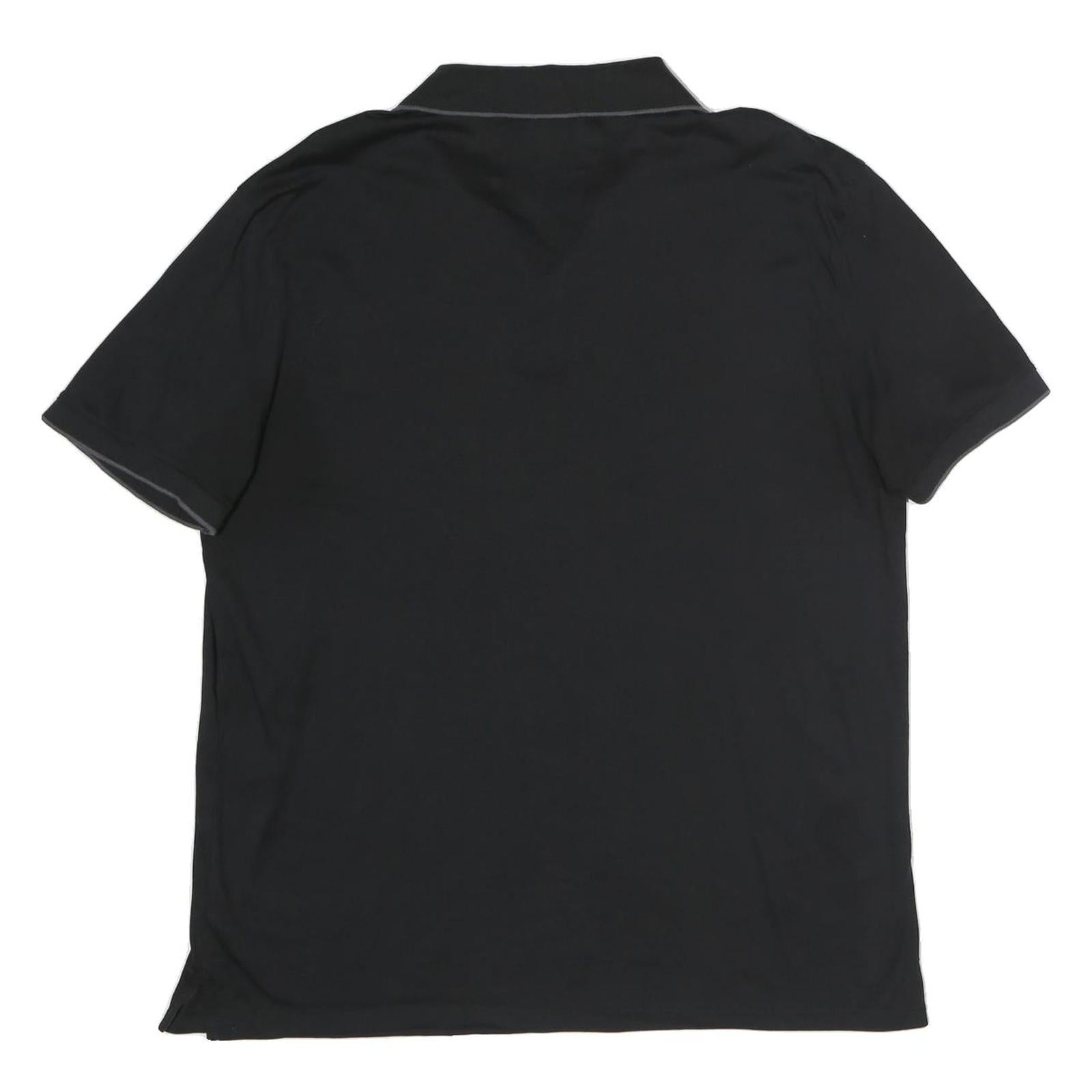 CALVIN KLEIN Mens Black Short Sleeve Plain XL Polo Shirt Cotton CK Logo