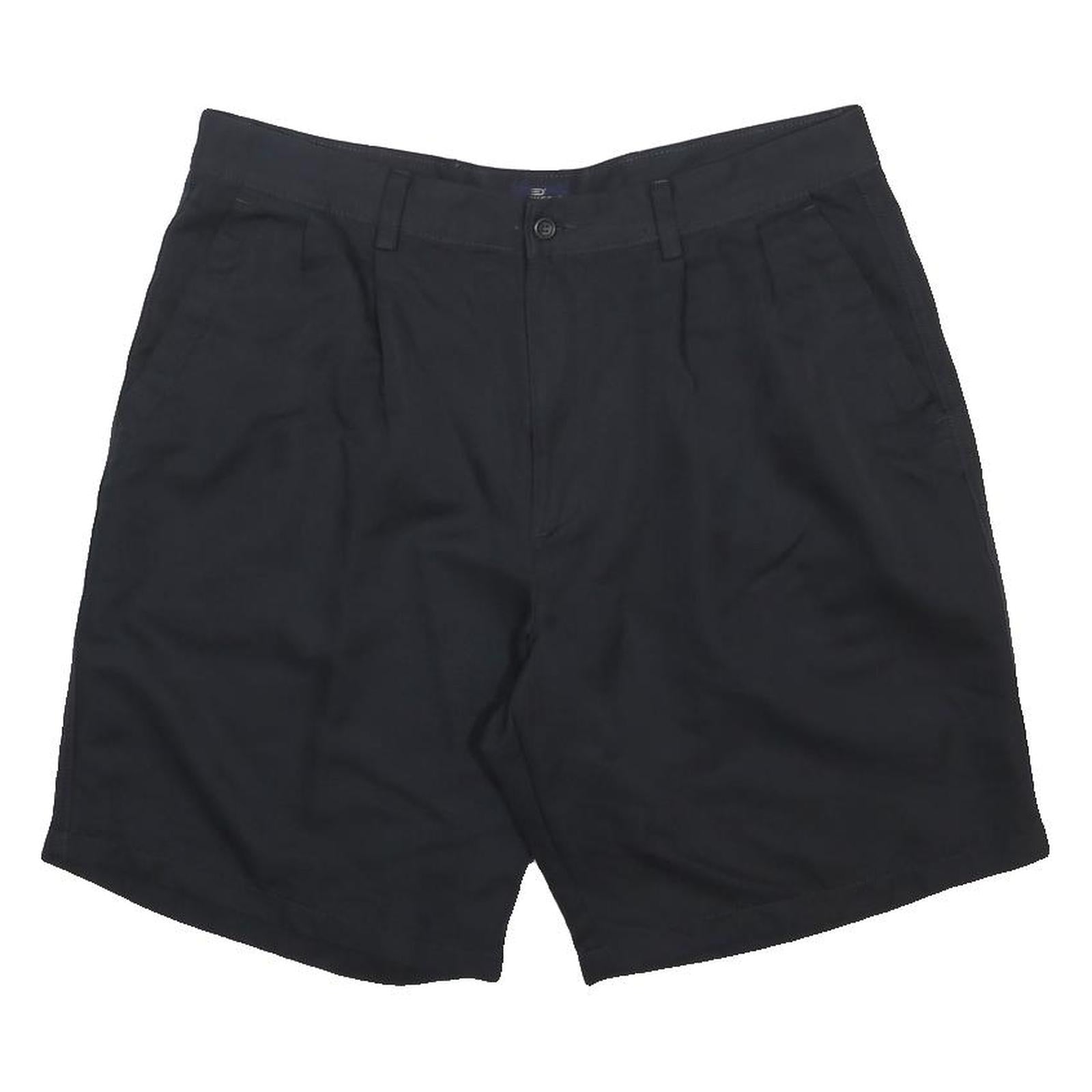 DOCKERS Mens Black Casual Shorts L W36 Classic Fit Polyester Button Closure
