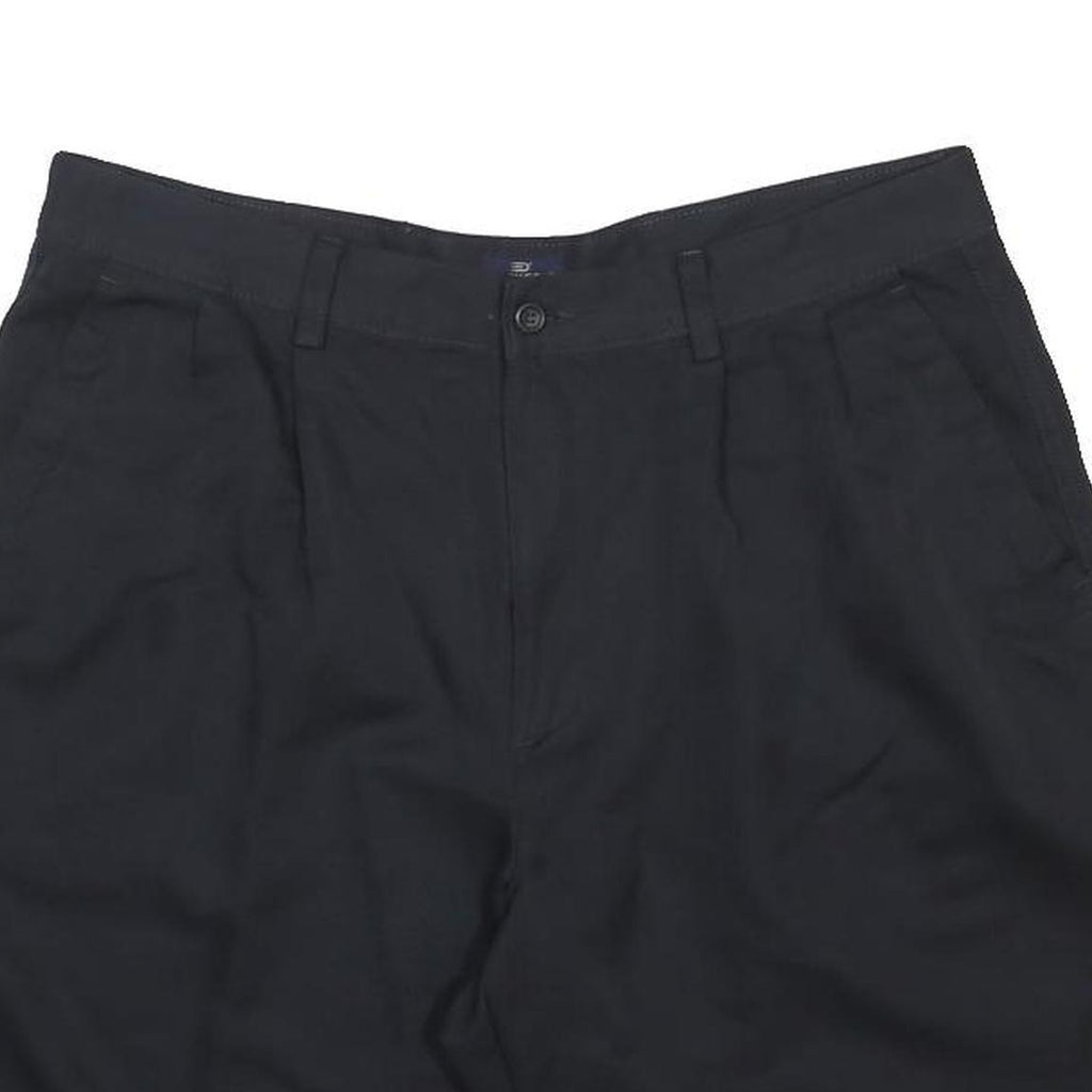 DOCKERS Mens Black Casual Shorts L W36 Classic Fit Polyester Button Closure