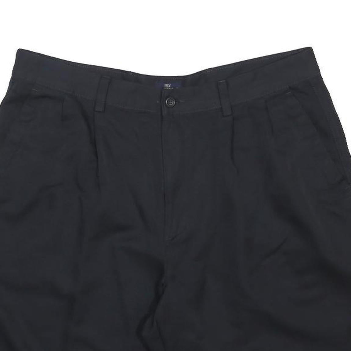DOCKERS Mens Black Casual Shorts L W36 Classic Fit Polyester Button Closure