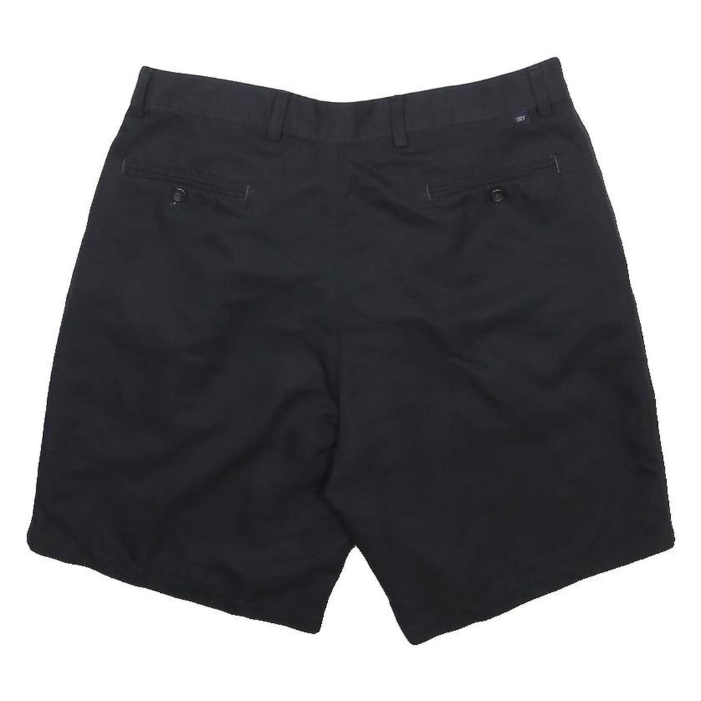 DOCKERS Mens Black Casual Shorts L W36 Classic Fit Polyester Button Closure