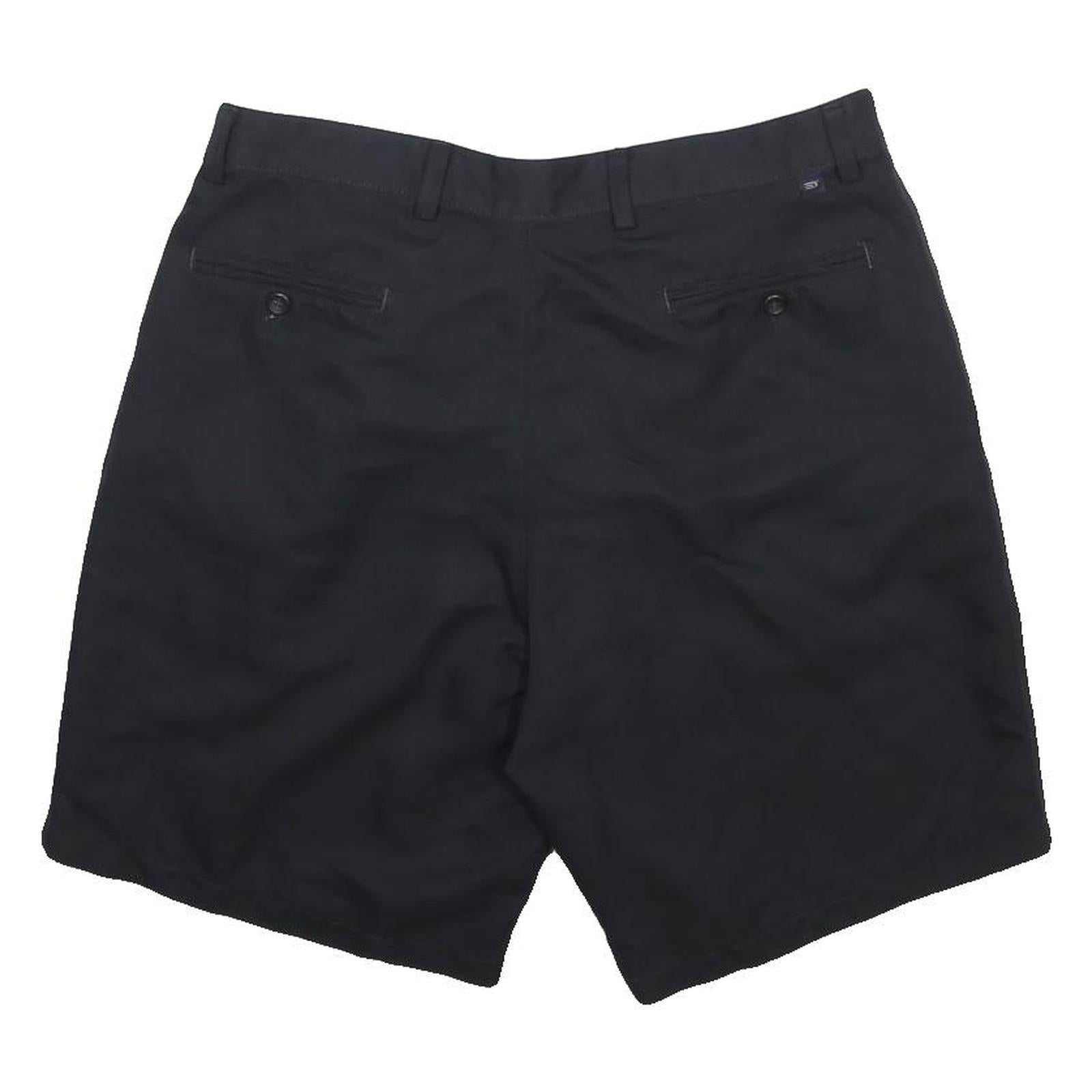 DOCKERS Mens Black Casual Shorts L W36 Classic Fit Polyester Button Closure