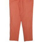 MARIES Womens Linen Blend Slim Coral Trousers W26 L28 Stylish Zip Closure